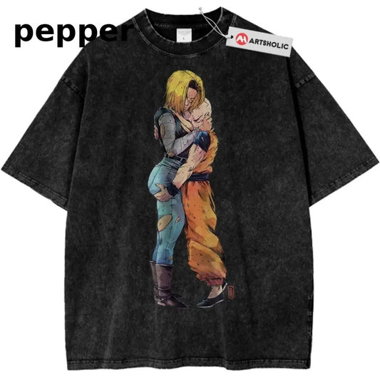 Android 18 T-Shirt, Krillin Shirt, Dragon Ball Z Tee, DBZ Shirt, Anime Shirt, Vintage Tee Menswear Top Cotton Tshirt