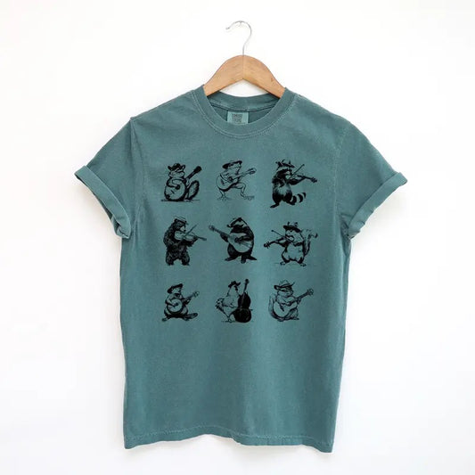 Animals Playing Music Funny T Shirt, Silly Comfort Colors Shirt