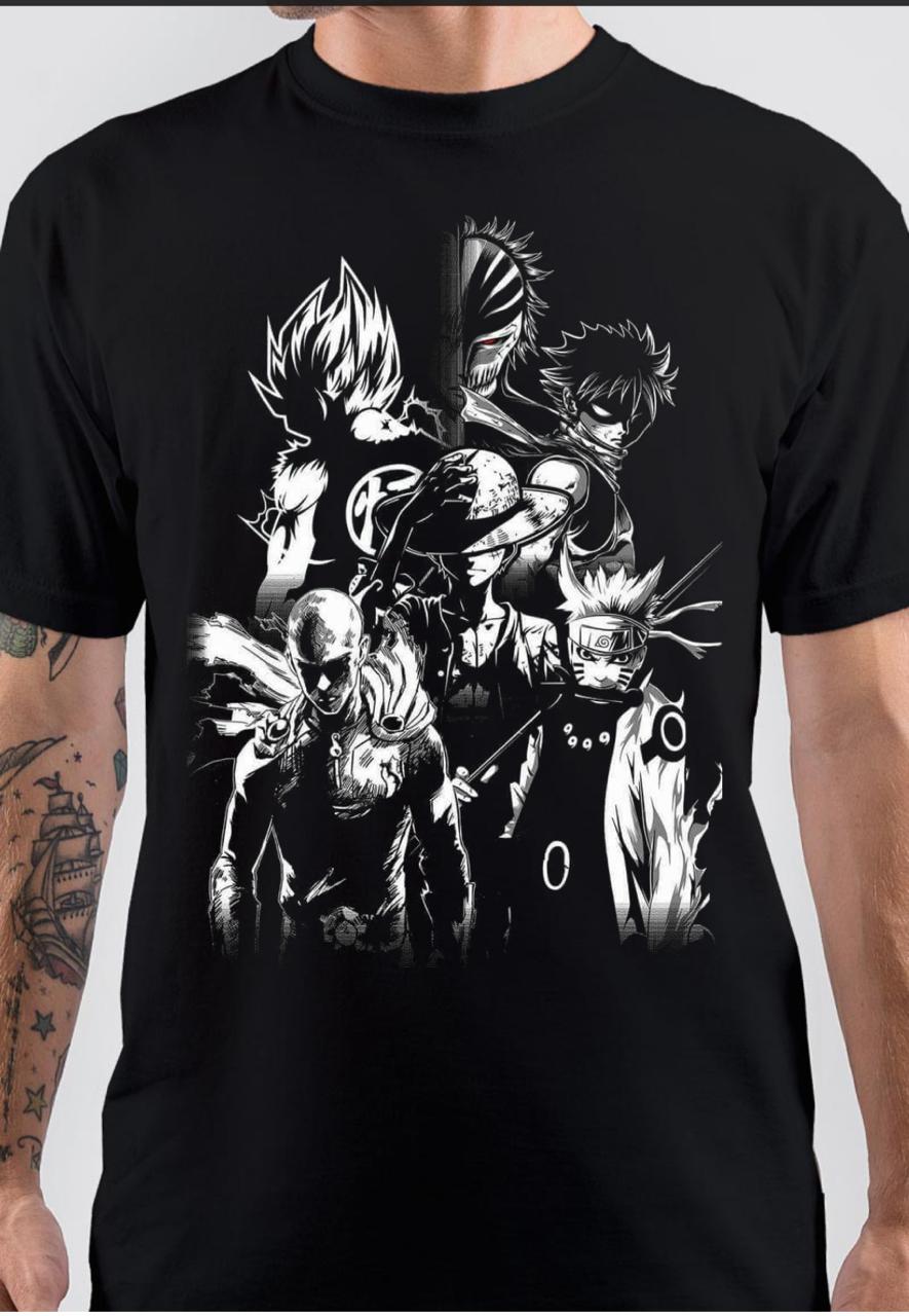 Anime Characters Black T-Shirt Hoodie, Sweatshirt | CoreVibeTees.com