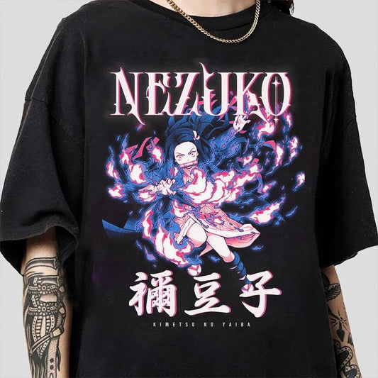 Anime Kamado Nezuko T-shirt, Graphic Anime Tee, Nezuko Shirt, Japanese Anime Menswear Top Sweatshirt, Hoodie, Comfort Colors