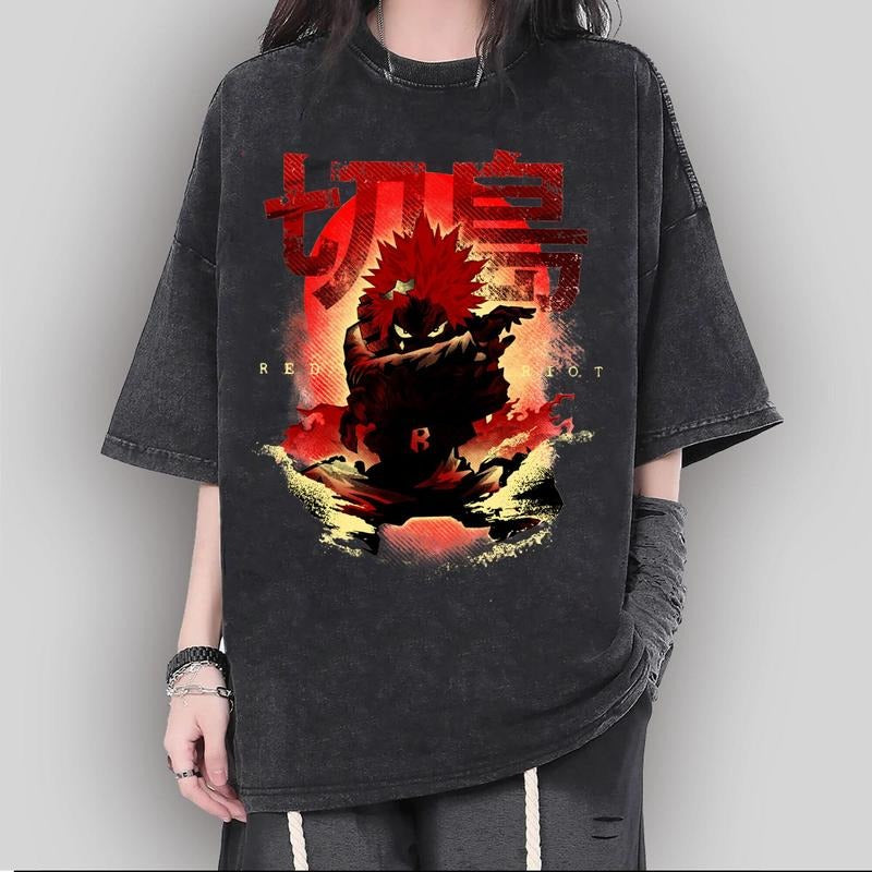 Anime Kirishima Eijiro Shirt, Anime Lover Shirt, Anime Sweatshirt, Anime Manga Shirt, Izuku Anime Gift Men and Women T-shirt Cotton Fabric Sweatshirt, Hoodie, Comfort Colors