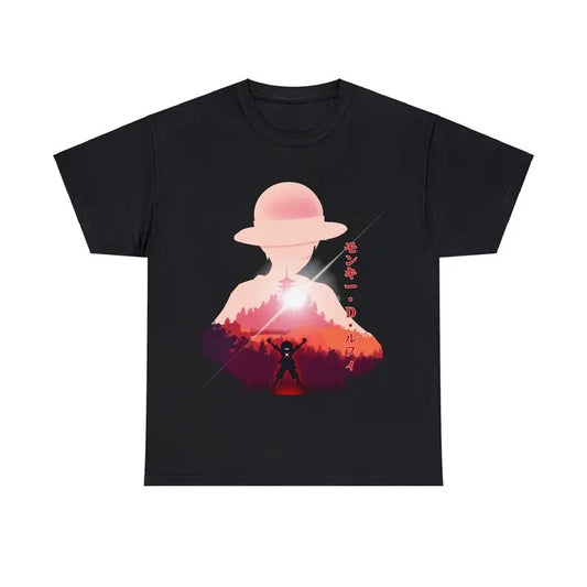 Anime Shirt, One Piece Luffy Unisex Heavy Cotton Tee, King Of Pirate Womenswear Sweatshirt