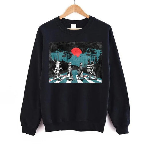Anime Sweatshirt, Vintage Manga Sweatshirt, Anime Demon Slayer Sweatshirt, Classic Cotton Stylish Tops Sweaters