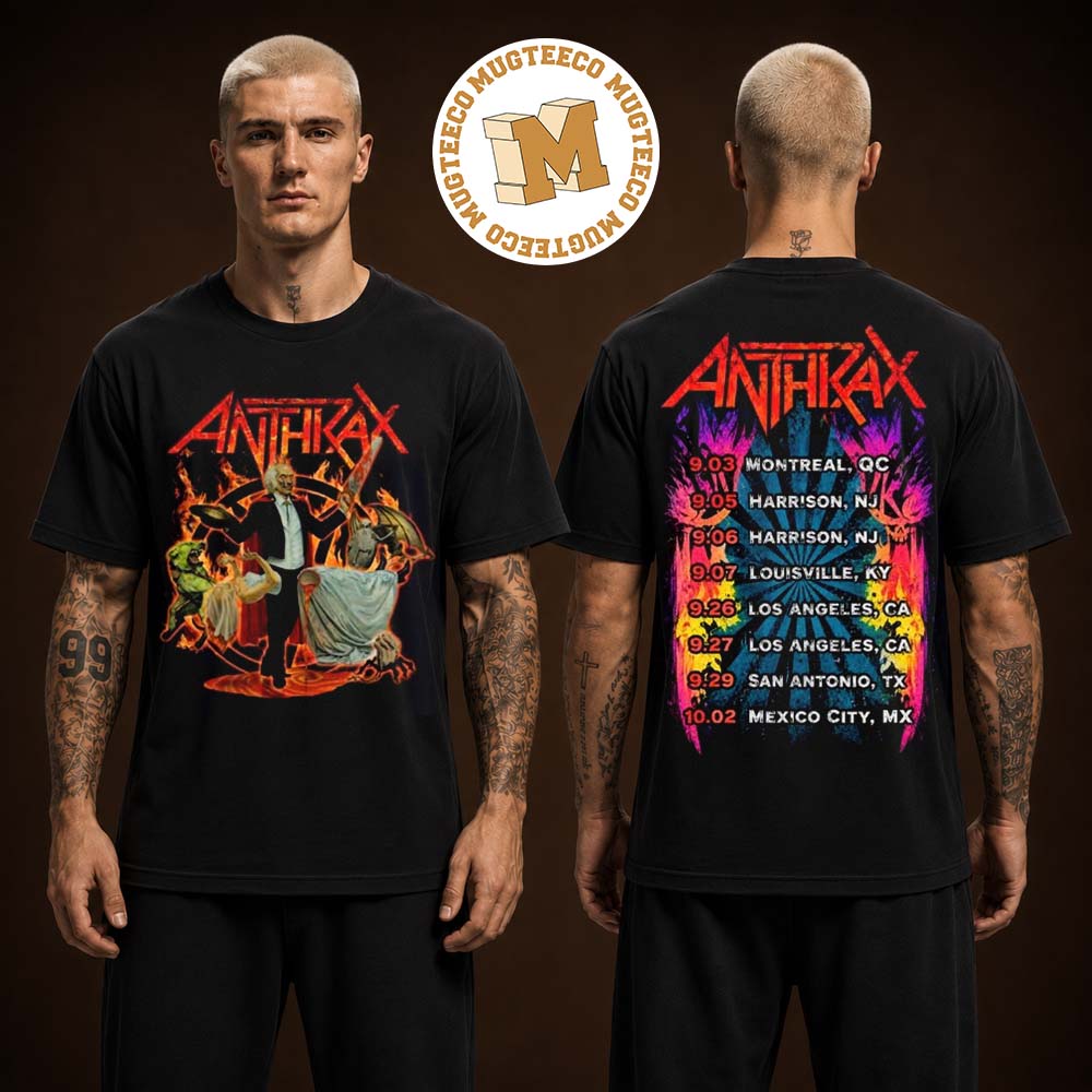 Anthrax North America Tour 2026 Cursum Perficio Fiery Two Sided Unisex T Shirt