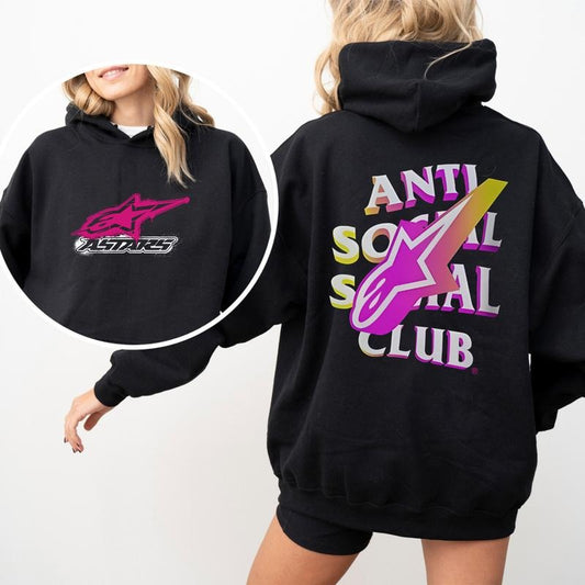 Anti-Racing Social Club Style Hoodie, Off-Road Motocross Hoodie, Dirt Bike Biker Shirts, Bold Unisex Streetwear, Heavyweight Cotton Hoodie, Gift For Him, For Her