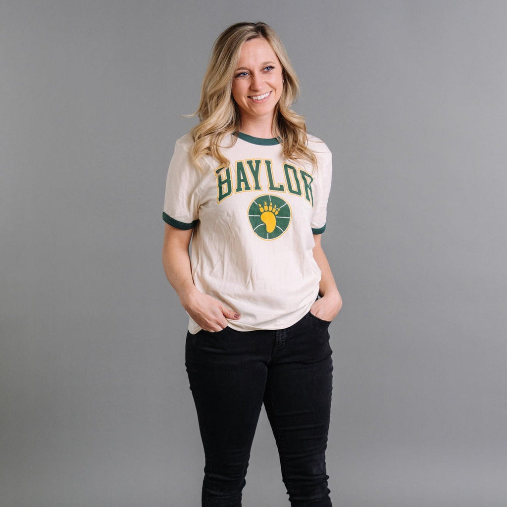 Baylor Bear Paw Basketball Ringer Tee Hoodie, Sweatshirt | CoreVibeTees.com (Image 2)