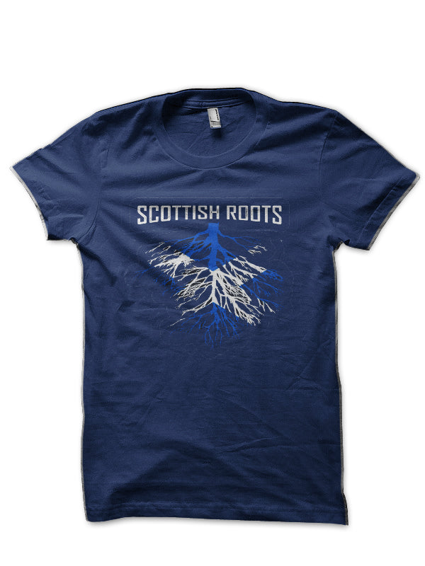 Scottish Roots with Scotland Flag Navy Blue T-Shirt Hoodie, Sweatshirt | CoreVibeTees.com