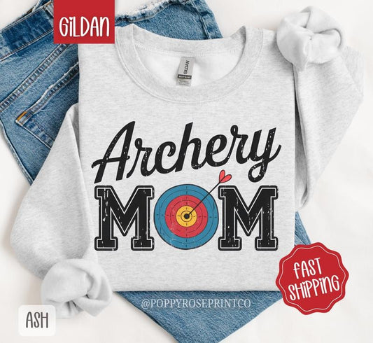 Archery Mom Sweatshirt, Sports Mom Crewneck, Cute Mom Women's Sweatshirt