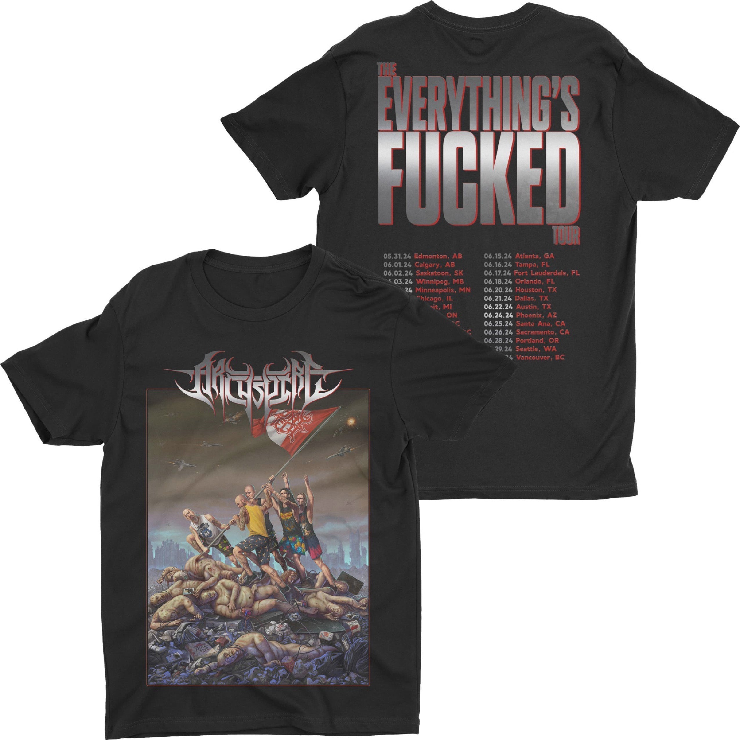 Archspire - Everything's F'ed 2024 Tour t-shirt Hoodie, Sweatshirt | CoreVibeTees.com (Image 1)