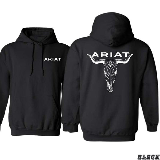 Ariat Hoodie - Western Skull Graphic for Rodeo and Ranch Style Lovers, western wear for men, Unisex Sweatshirt for Casual Outings - Sweatshirts, Menswear Tops Underwear