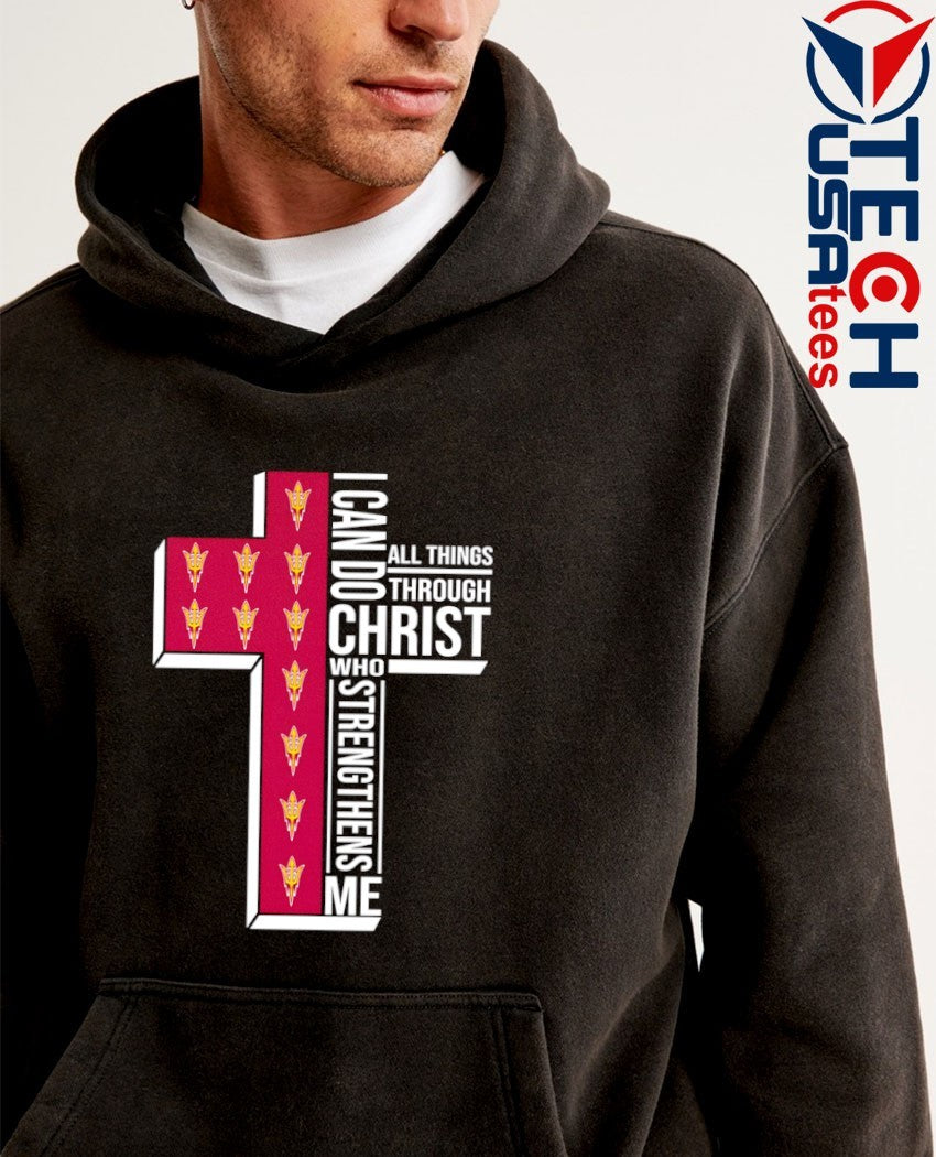 Arizona State Sun Devils Women’s Basketball cross I can do all things through christ who strengthens me shirt