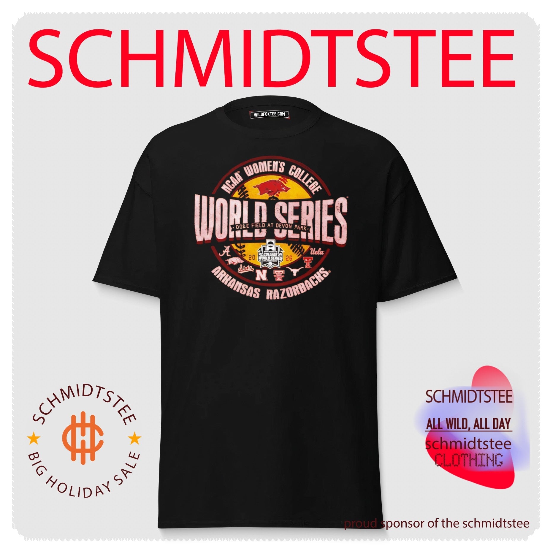 Arkansas Razorback 2026 Softball College World Series 8-Team shirt