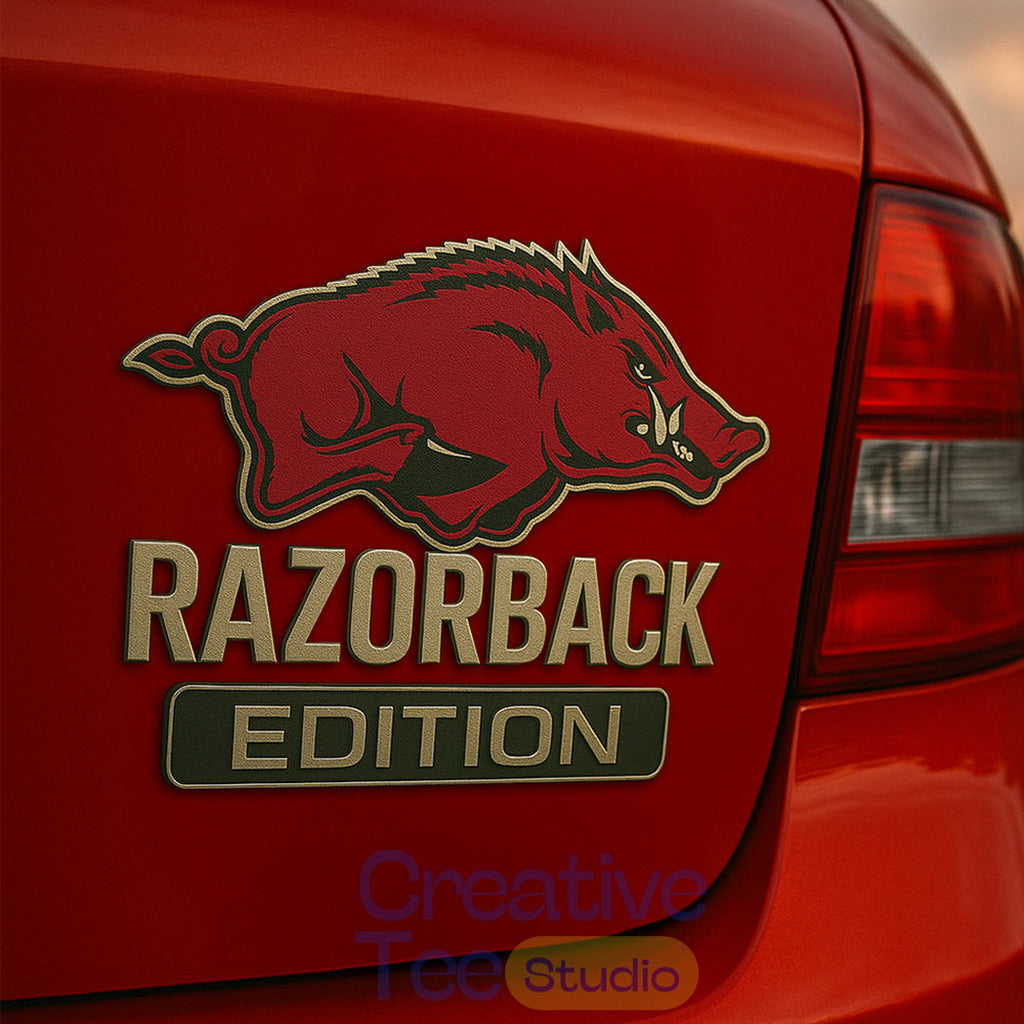 Arkansas Razorbacks Custom Car Name Badge