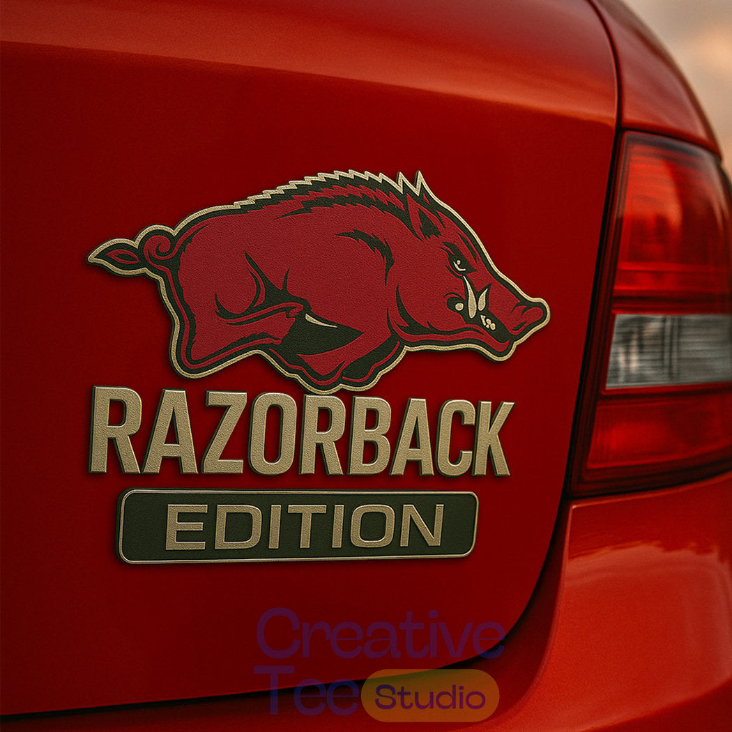 Arkansas Razorbacks Custom Car Name Badge