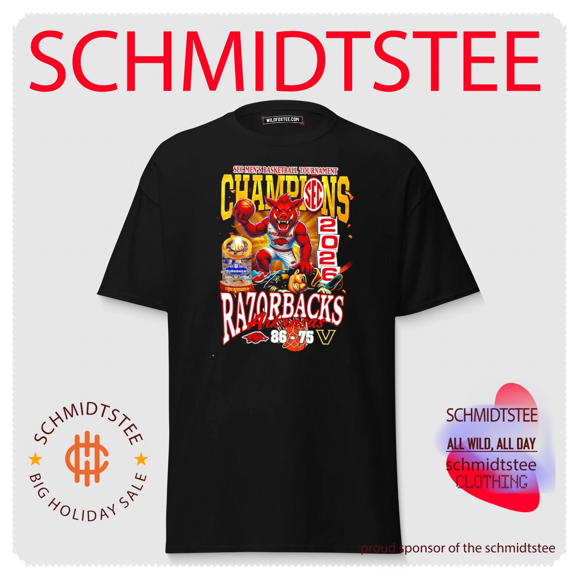 Arkansas Razorbacks SEC 2026 Mens Basketball Tournament Champions shirt