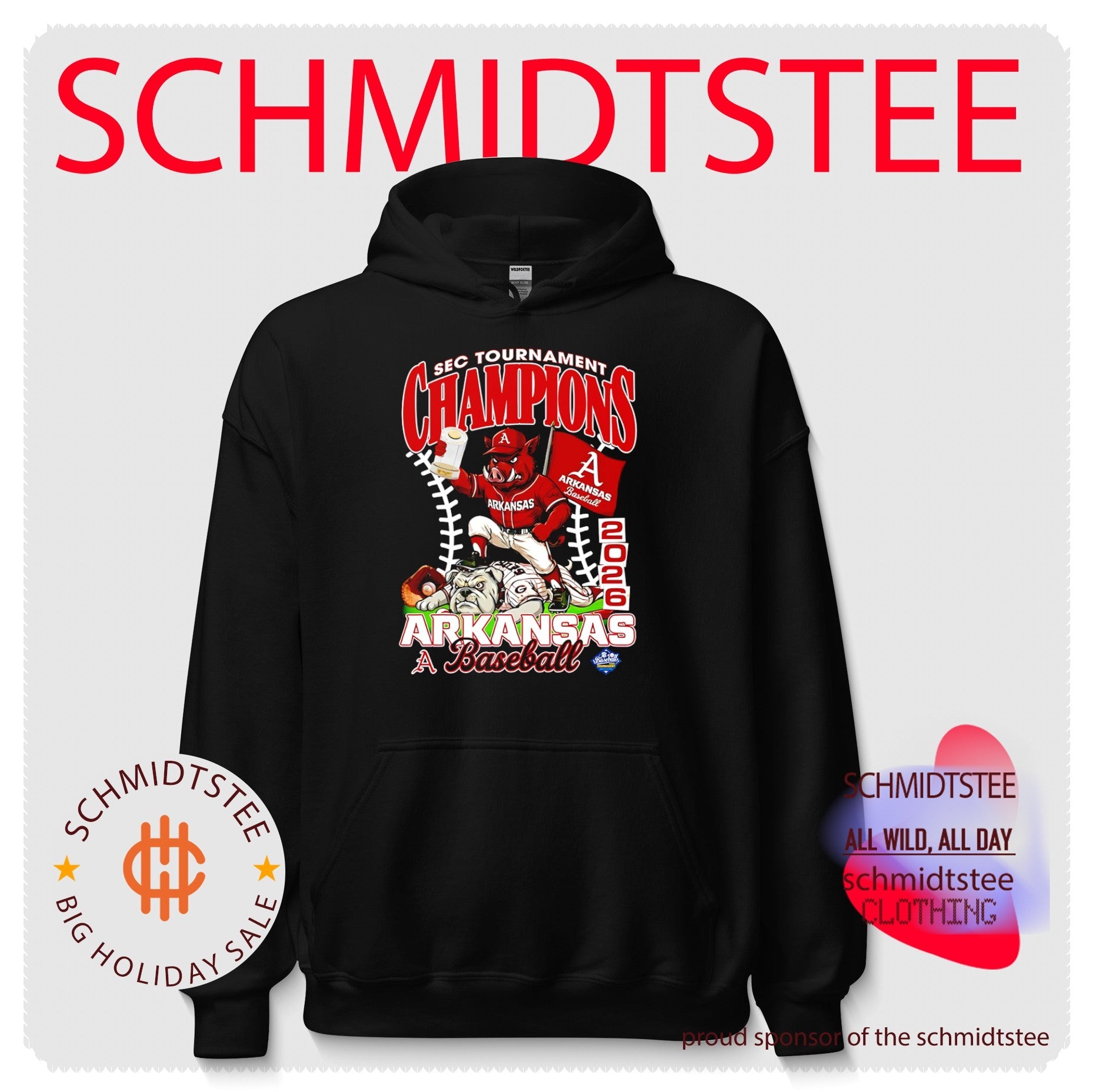 Arkansas Razorbacks baseball 2026 SEC Tournament Champions mascot shirt