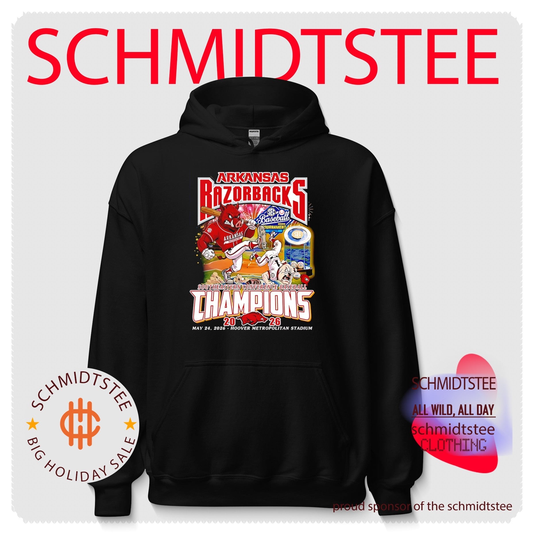 Arkansas Razorbacks baseball SEC Champions 2026 mascot shirt
