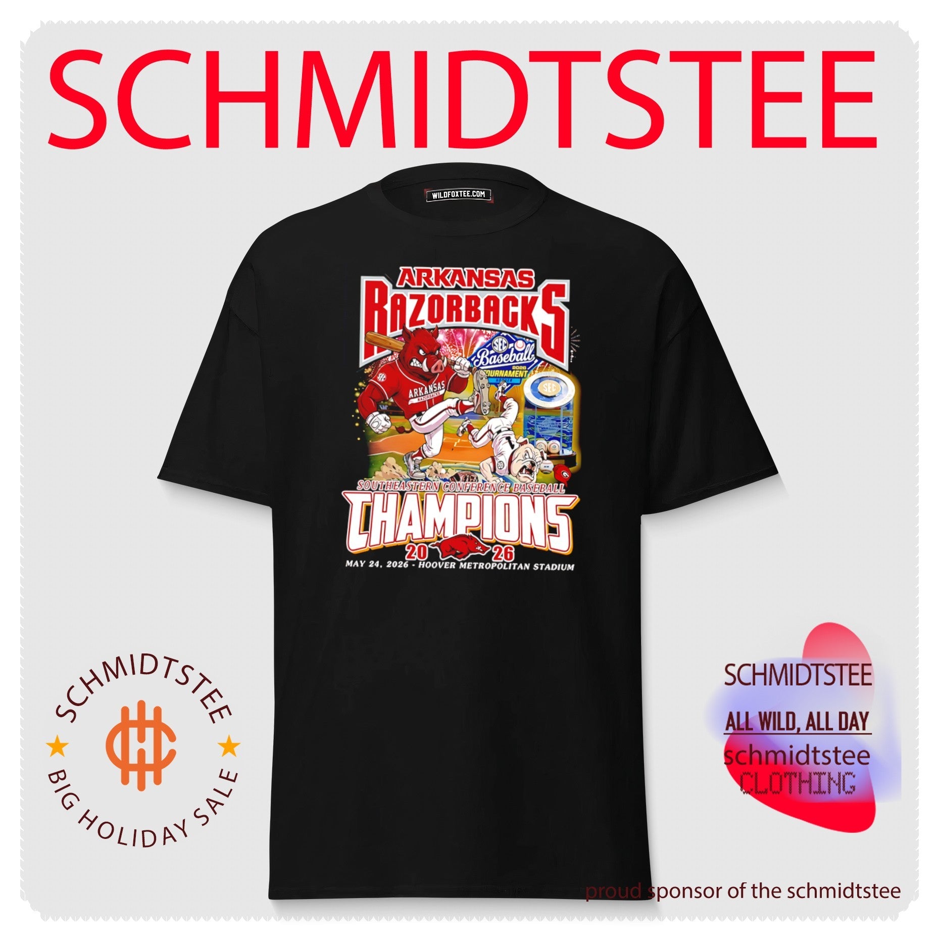 Arkansas Razorbacks baseball SEC Champions 2026 mascot shirt
