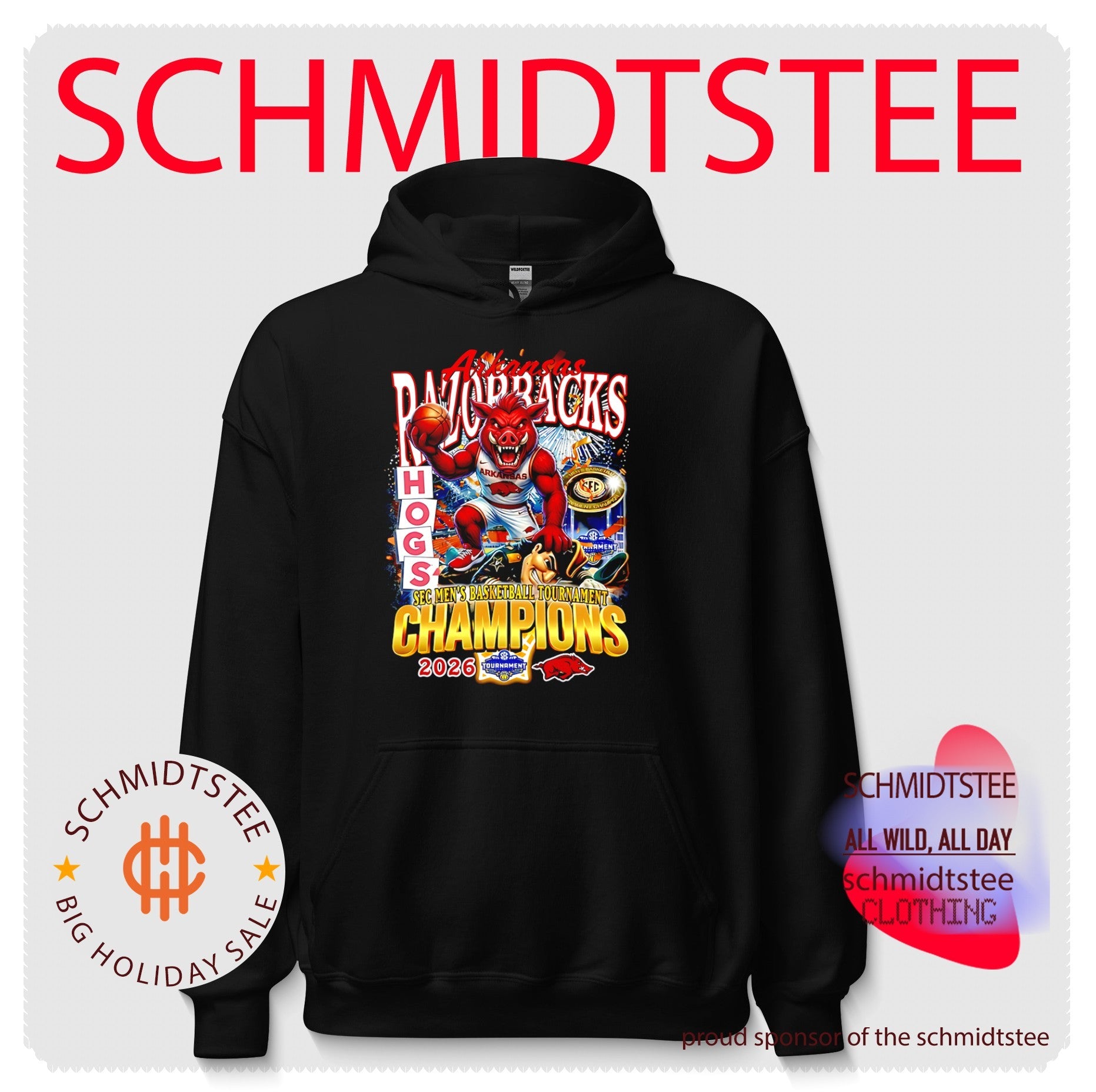 Arkansas Razorbacks mascot SEC Mens Basketball Tournament Champions shirt