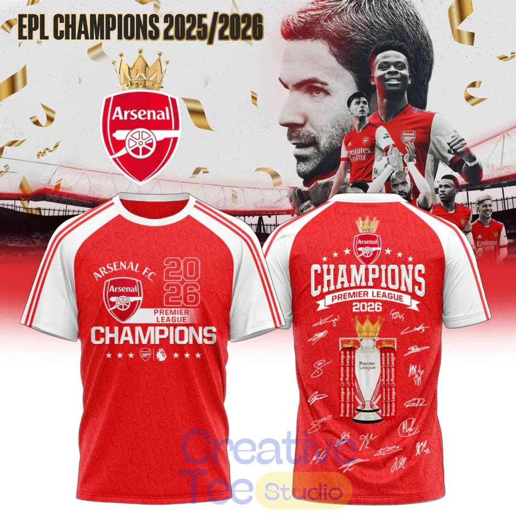 Arsenal FC EPL Champions 25/26 Signature Tee Hoodie