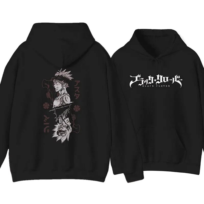 Asta Hoodie, Black Clover, Both Sides, Unisex Men Women Hoodie Japanese Anime For Otakus, Gift, Gift For Anime Fan, Gifts, Anime Hoodie, Shirt, Clothing, Sweatshirt, Hoodie