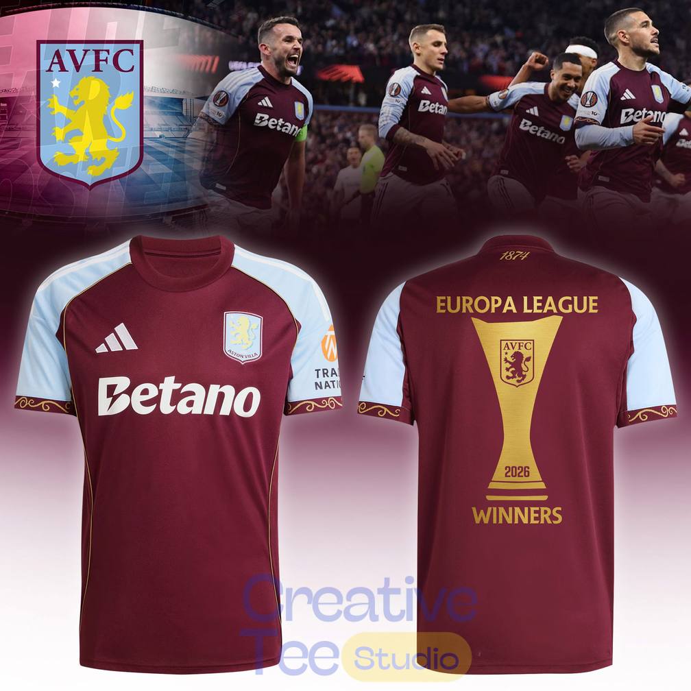 Aston Villa Europa League Champions 2026 Limited Edition Soccer Jersey