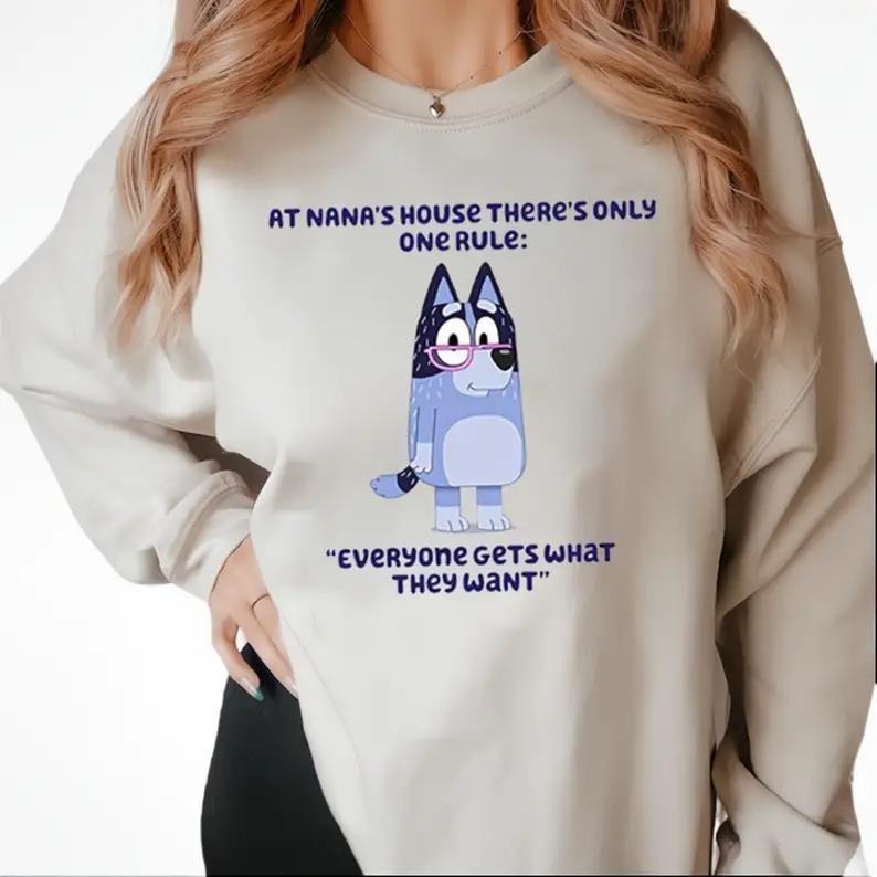 At Nana's House There's Only One Rule Shirt | Bluey Nana Shirt | Chris Heeler Shirt | Blue Dog Family Matching Shirt