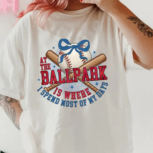 At The Ball Park Baseball Shirt ~ Unisex Apparel Relaxed Fit Printed In The USA Clothing Womenswear Casual Comfort Cotton Top Athletic Boho Chic