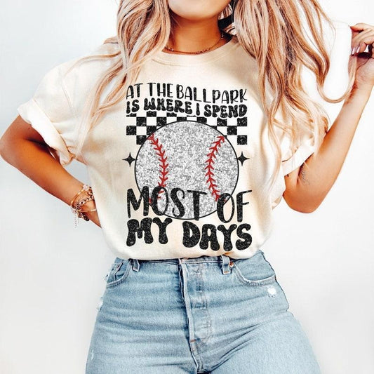 At The Ballpark Game Day Baseball tShirt-sweatshirt-hoodie,Bow sweatshirt, Baseball Mama tshirt, Baseball Mom, hoodie Checkered Baseball Tshirt, tshirt hot trend, sweatshirt best selling 2025