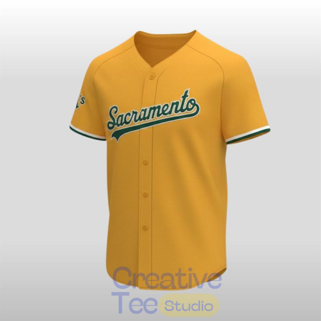 Athletics Oakland Sacramento Gold 2026 Baseball Jersey