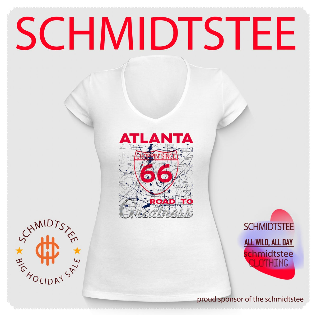 Atlanta Choppin’ Since 66 Road to Greatness map baseball shirt