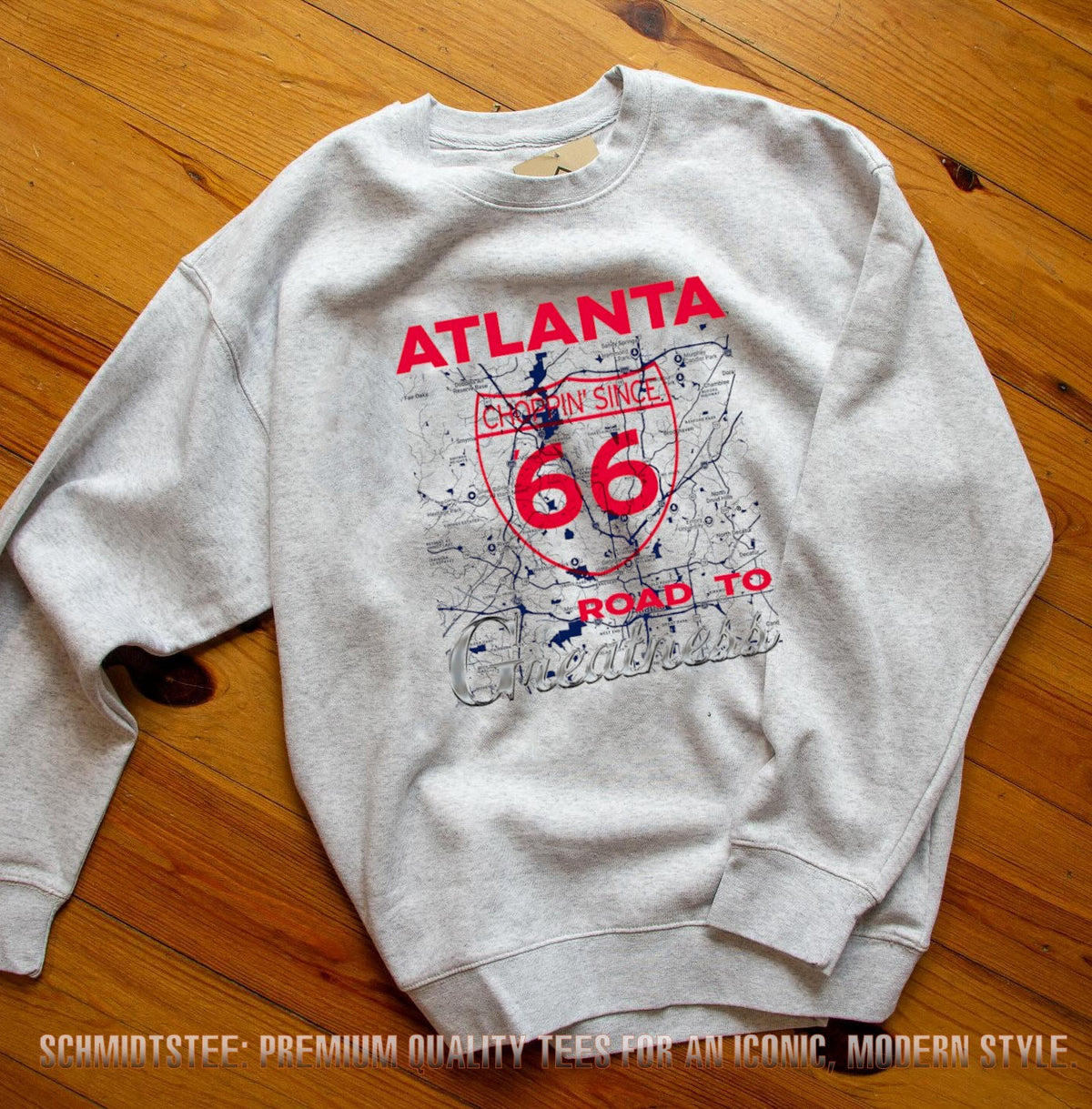 Atlanta Choppin’ Since 66 Road to Greatness map baseball shirt