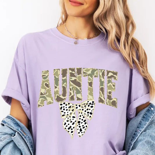 Auntie Camo 1 Hunting Shirt~ Unisex Apparel Relaxed Fit Printed In The USA Clothing Womenswear Casual Comfort Cotton Top Athletic