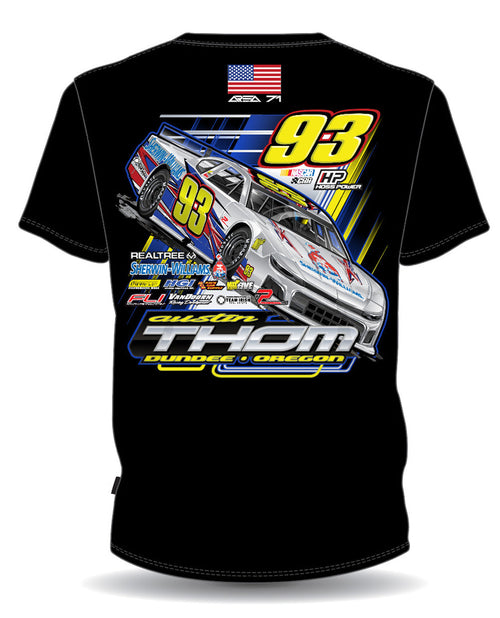 #93 Austin Thom Race Car Black Tee Hoodie, Sweatshirt | CoreVibeTees.com (Image 2)