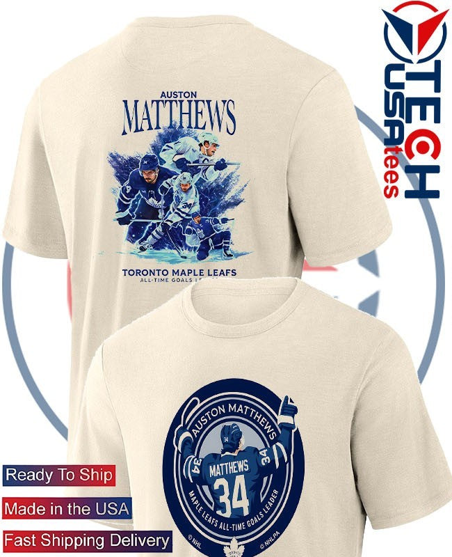 Auston Matthews Toronto Maple Leafs All Time Goals Leader 2025 logo shirt
