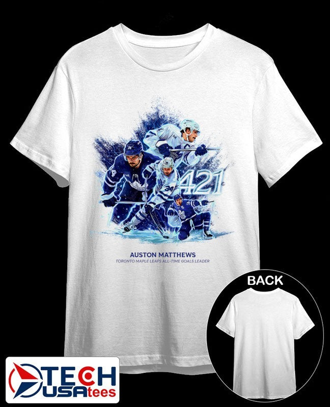 Auston Matthews Toronto Maple Leafs all-time goals leader shirt