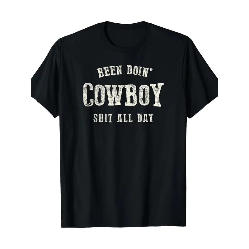Authentic Western Rodeo Cowboy T-Shirt for Men - Comfortable, Breathable, Relaxed Fit - Been Doing Cowboy Stuff Graphic Tee Made in USA