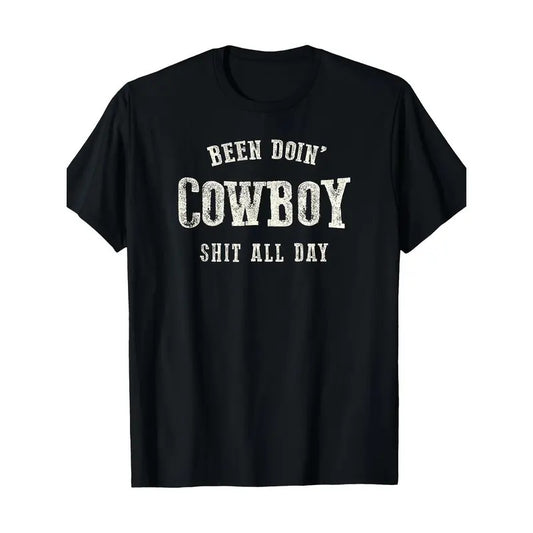 Authentic Western Rodeo Cowboy T-Shirt for Men - Comfortable, Breathable, Relaxed Fit - Been Doing Cowboy Stuff Graphic Tee Made in USA