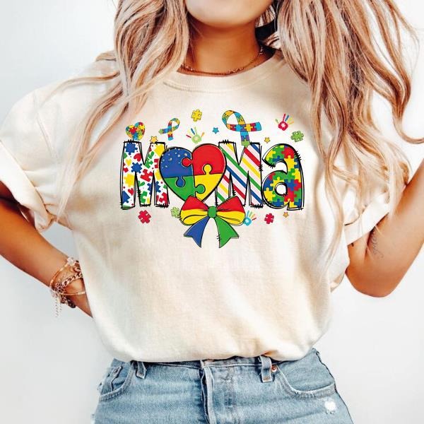 Autism Mama Coquette T-shirt, Autism Bow , Retro Autism , Autism Mom Gift , Autism Awareness , Special Education, Neurodiversity Shirt