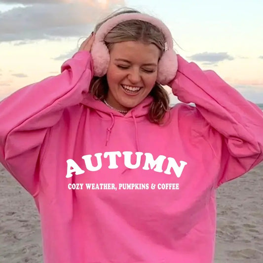 Autumn Hoodie, Fall Hoodie, Trendy Fall hoodie, Oversized Fall Autumn Hoodie Trendy Ribbon Hoodie Cute Coquette Pullover Hoodie Clothing Fit Womenswear Sweaters