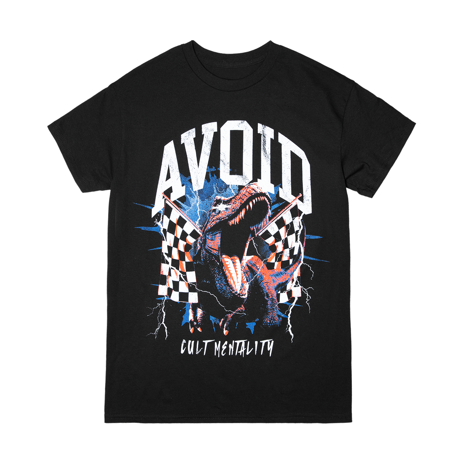 AVOID - Dino Black Tee Hoodie, Sweatshirt | CoreVibeTees.com (Image 1)
