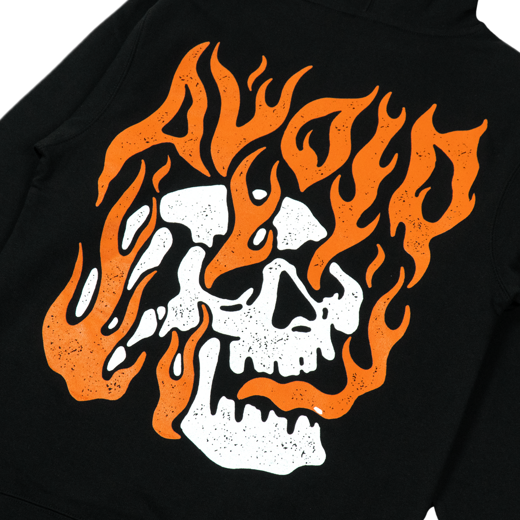 AVOID - Flame Skull Hoodie T-Shirts, Sweatshirt | CoreVibeTees.com (Image 3)