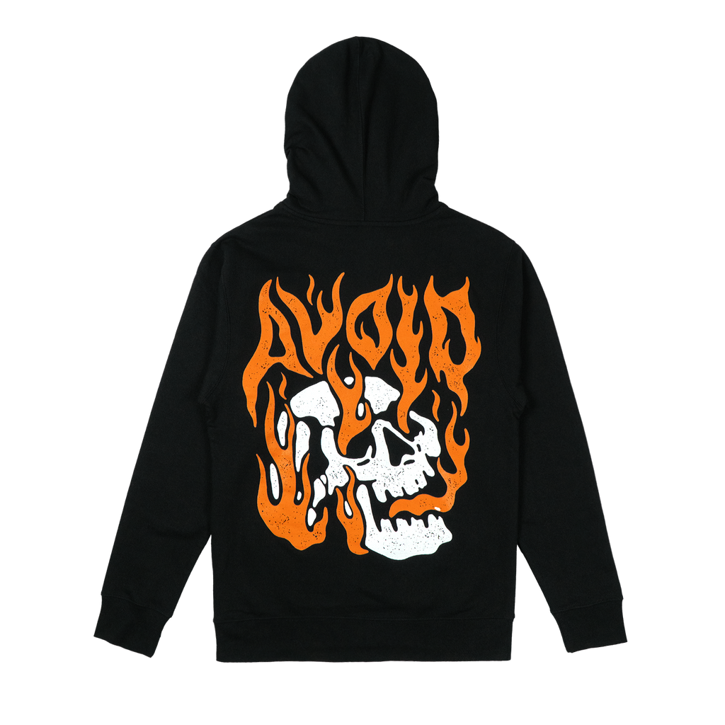 AVOID - Flame Skull Hoodie T-Shirts, Sweatshirt | CoreVibeTees.com (Image 2)