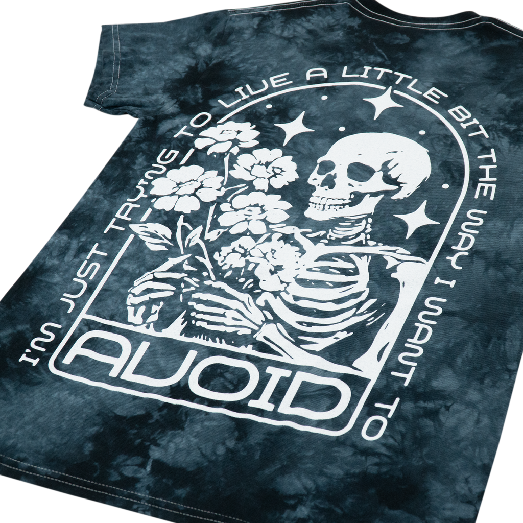AVOID - Skeleton Flowers Dye Tee Hoodie, Sweatshirt | CoreVibeTees.com (Image 3)