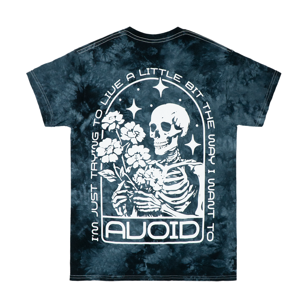 AVOID - Skeleton Flowers Dye Tee Hoodie, Sweatshirt | CoreVibeTees.com (Image 2)