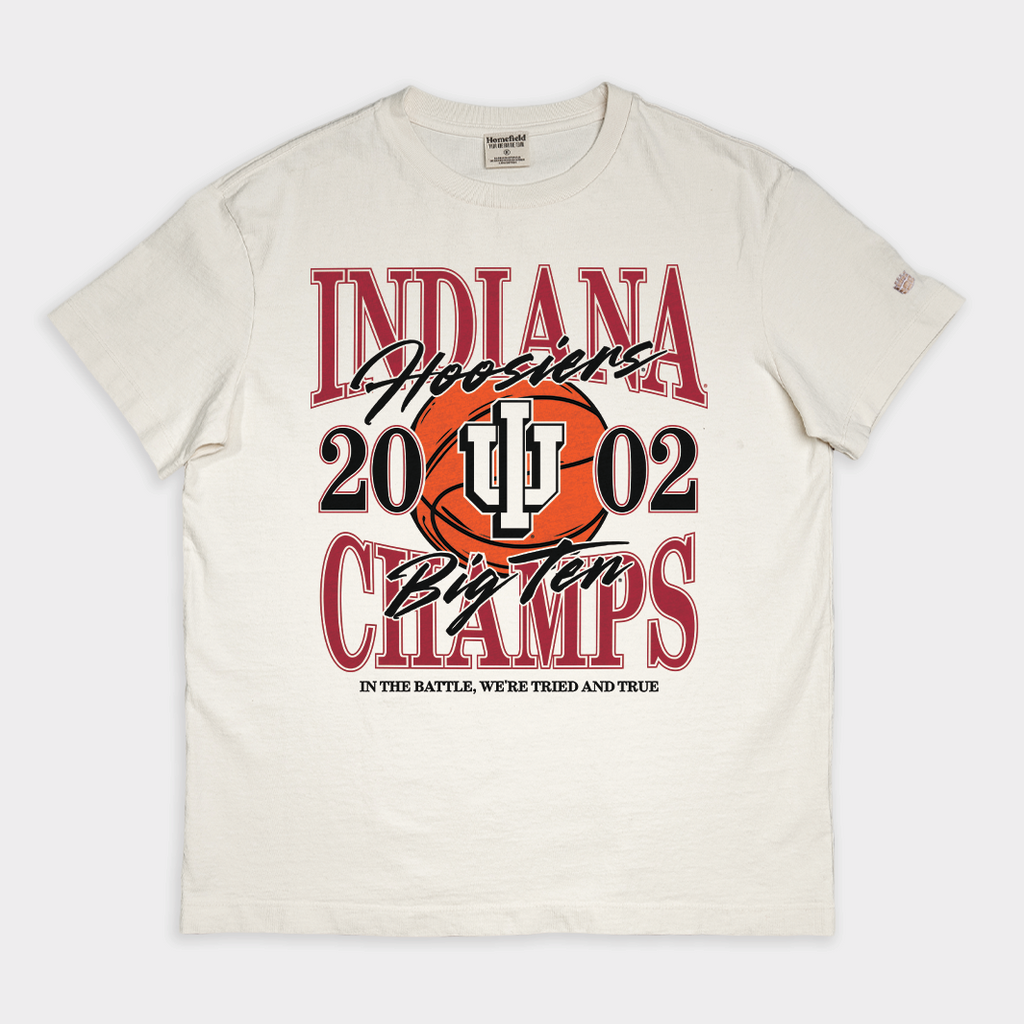 IU Men's Basketball 2002 Big Ten Champs Vintage Heavyweight Tee Style001 Hoodie, Sweatshirt | CoreVibeTees.com (Image 1)