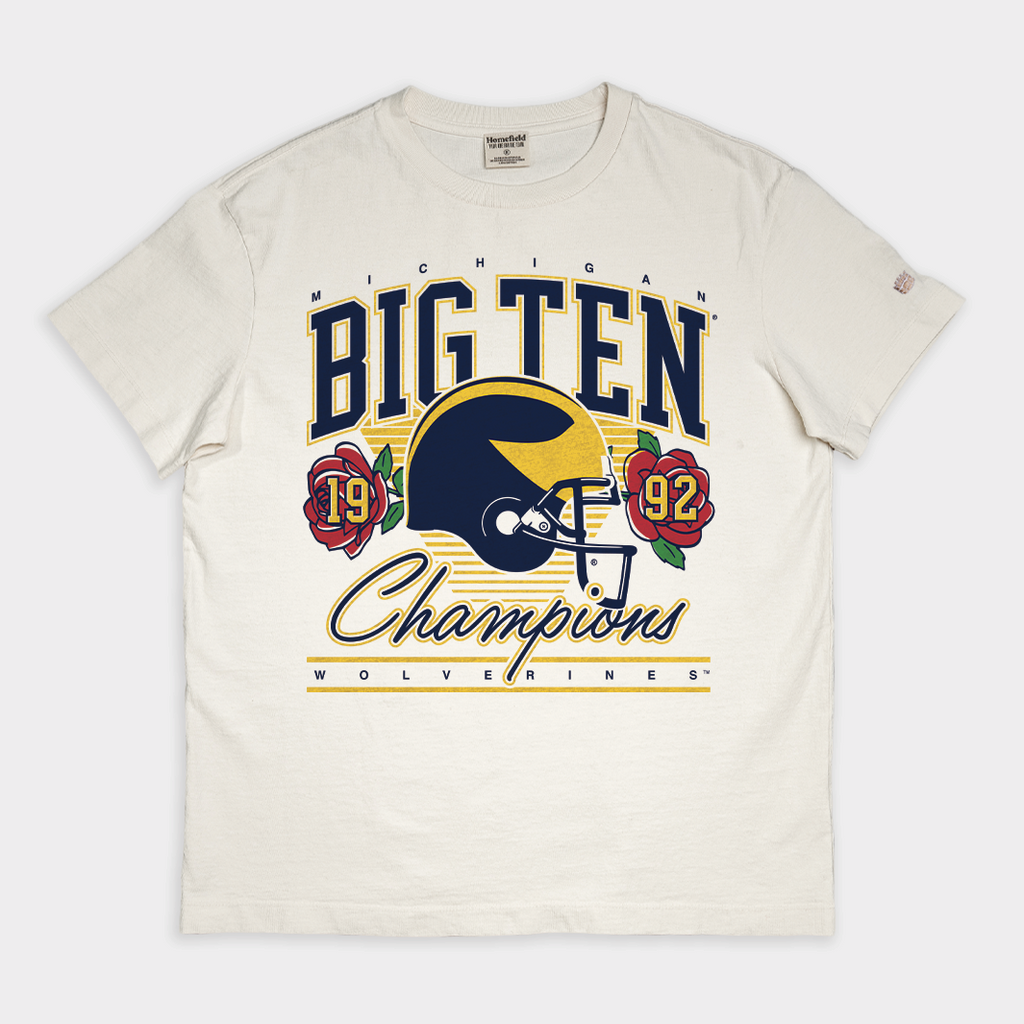 Michigan 1992 Big Ten Conference Champions Vintage Heavyweight Tee Hoodie, Sweatshirt | CoreVibeTees.com (Image 1)