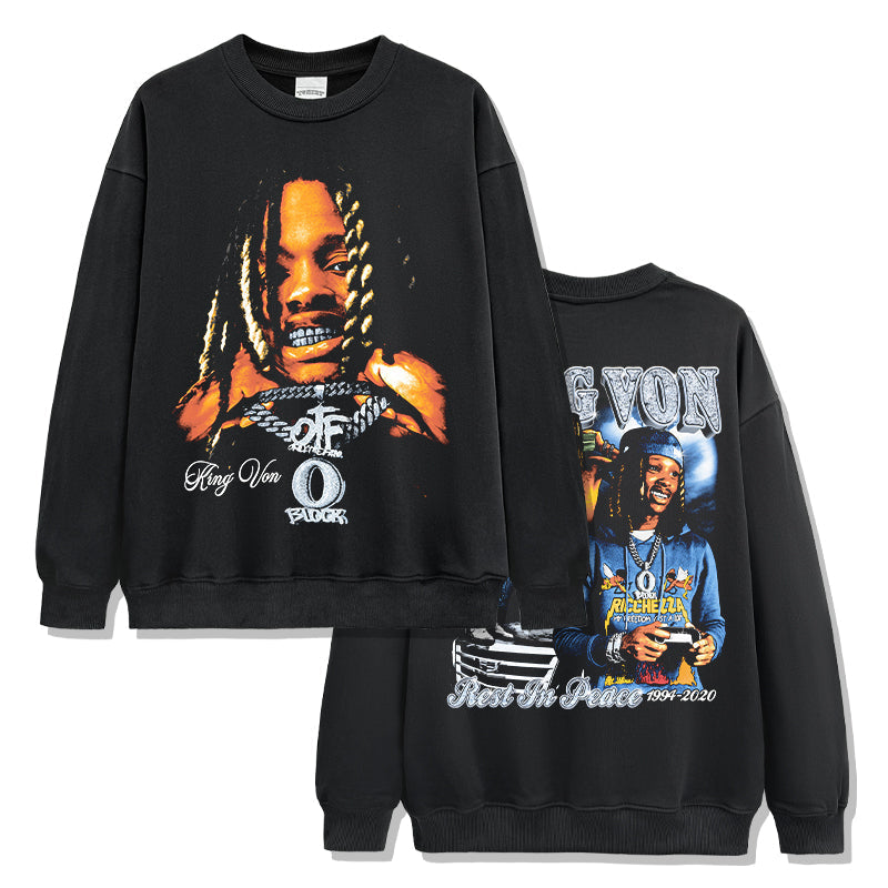 Rest In Peace By king Von Sweatshirt T-Shirts, Hoodie | CoreVibeTees.com (Image 1)