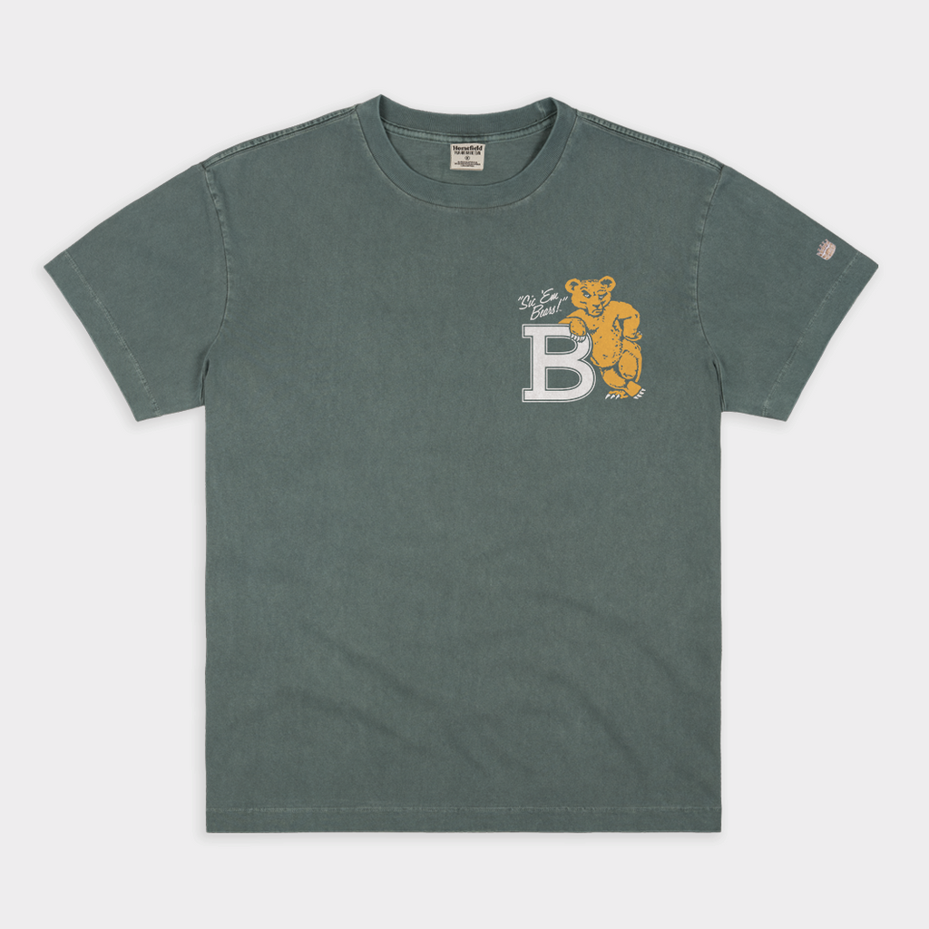 Baylor Leaning Bear "Sic 'Em" Vintage Heavyweight Tee Hoodie, Sweatshirt | CoreVibeTees.com (Image 1)