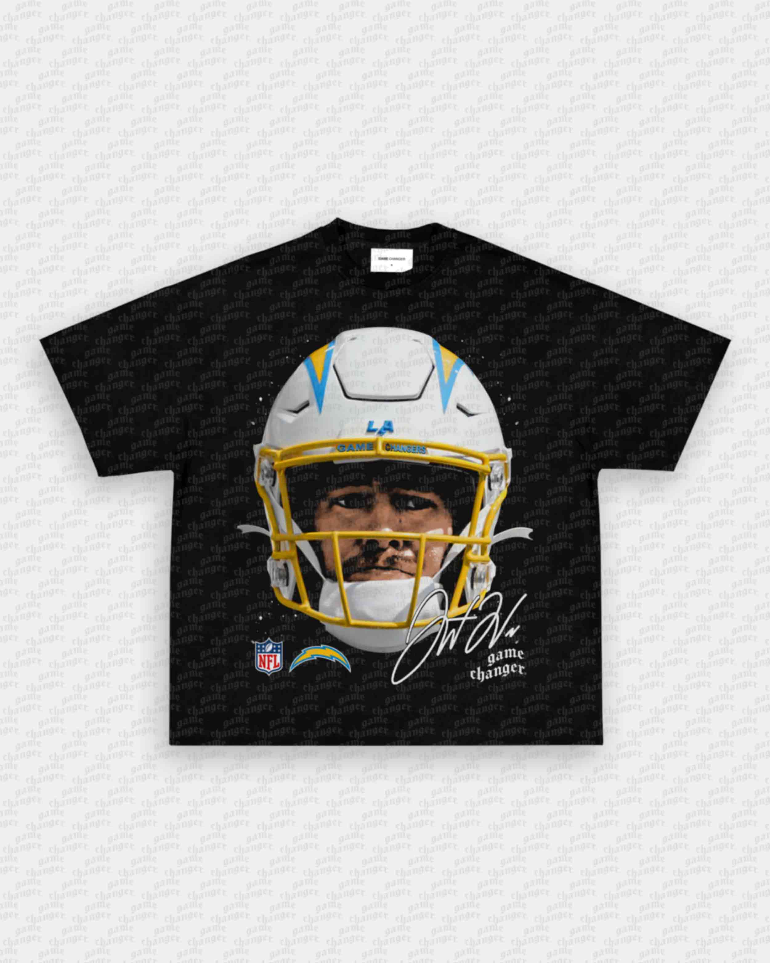 BIG FACE JUSTIN HERBERT TEE Hoodie, Sweatshirt | CoreVibeTees.com (Image 1)